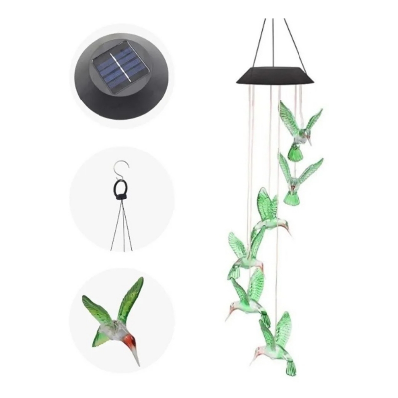 Foto 3 pulgar | Lámpara Colgante Led Solar Colibri Crystal Hummingbird Garden - Venta Internacional.
