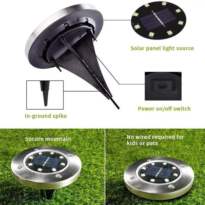 Foto 4 pulgar | Lámpara De Jardín Solar Stake X4 Para Exteriores Con Panel Solar - Venta Internacional.