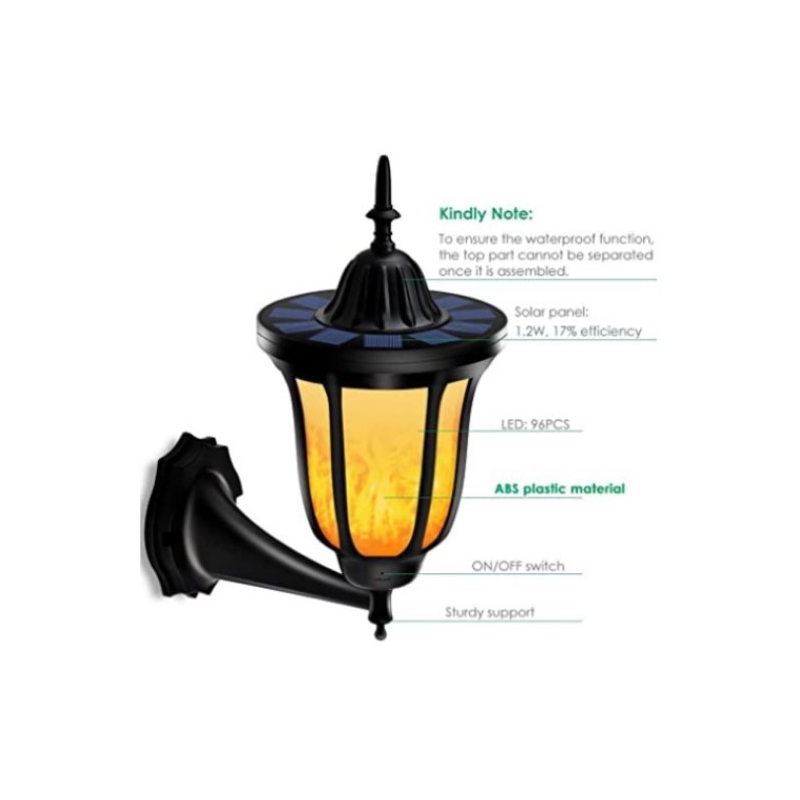 Foto 4 | Paquete De Luces Led Con Forma De Antorcha Solar Para Pared (2 Unidades) - Venta Internacional.