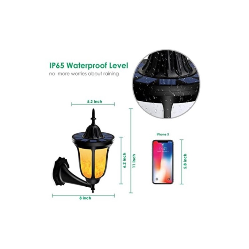 Foto 5 | Paquete De Luces Led Con Forma De Antorcha Solar Para Pared (2 Unidades) - Venta Internacional.