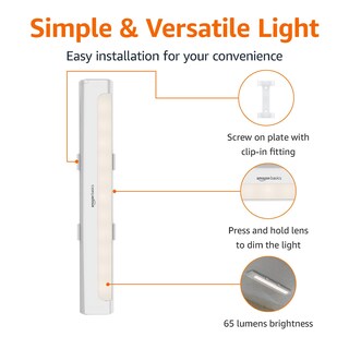 Foto 2 | Luces Led Adhesivas Amazon Basics, 65 Lúmenes, 2 Unidades, Color Blanco - Venta Internacional.
