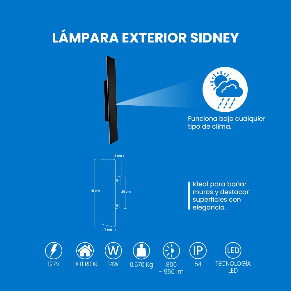 Foto 7 pulgar | Mil Luces Lampara Exterior Sidney