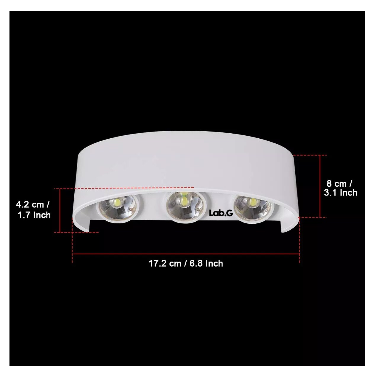 Foto 6 pulgar | Luz De Pared Lab.g Luz Arbotante Led Pared Uso Exterior 6500k 6w, Blanco