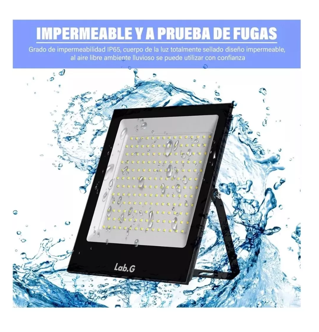 Foto 3 | Reflector Led 100w Slim Ip66 Led Alta Potencia Ultra Delgado, Negro