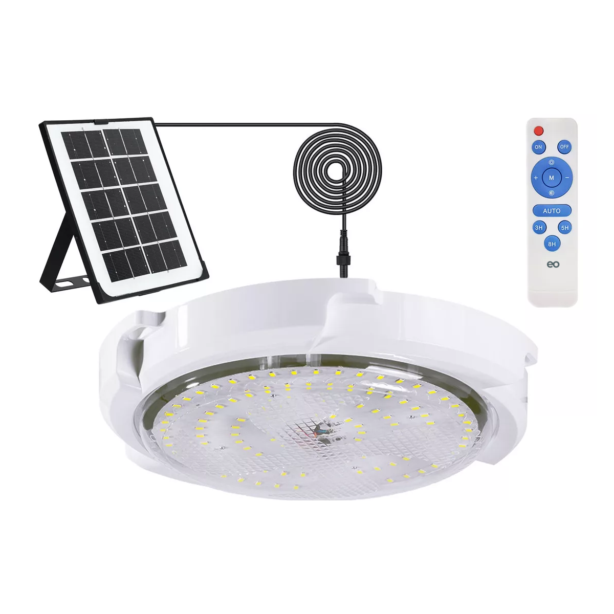 Lámpara Solar Jardín Luz De Techo Interior Exterior Eo Safe Imports Esi-18841 Blanco