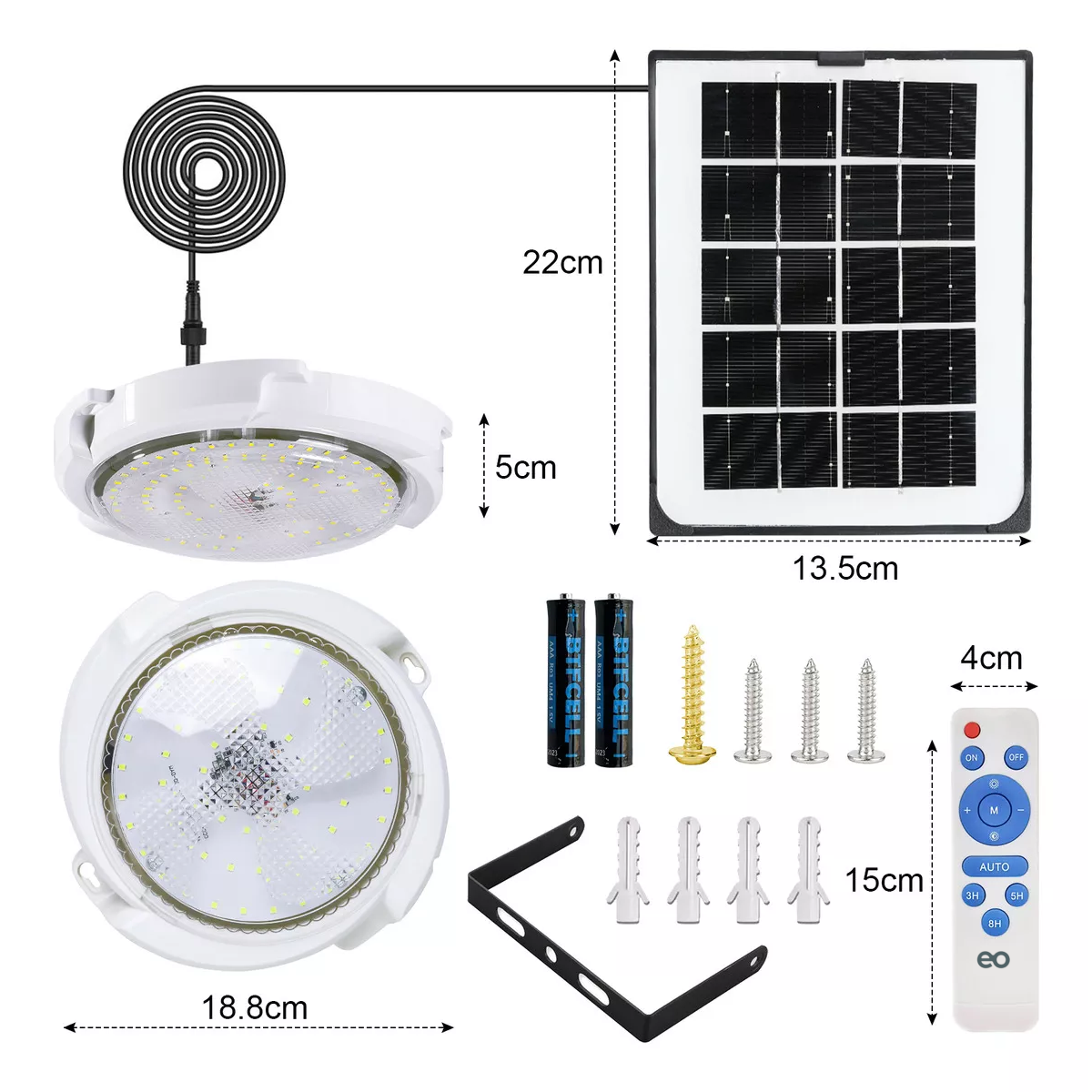 Foto 4 pulgar | Lámpara Solar Jardín Luz De Techo Interior Exterior Eo Safe Imports Esi-18841 Blanco