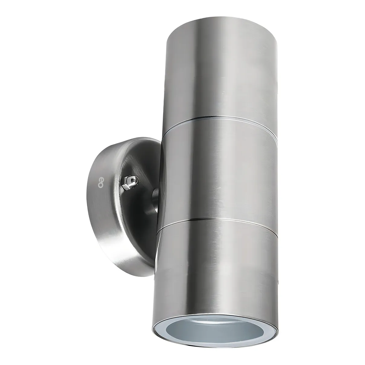 Lámpara De Pared Acero Inoxidable 2 Spot Arbotante Exterior Eo Safe Imports Esi-19231 Plata