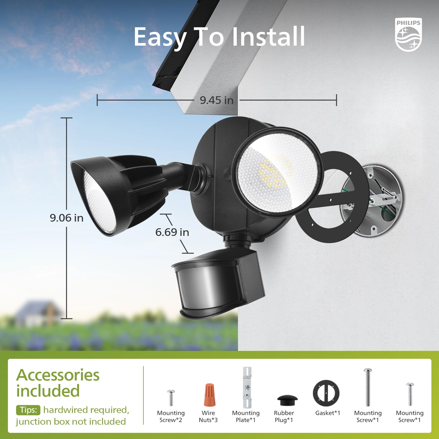 Foto 7 pulgar | Luz Led De Seguridad Philips 44w 4200lm Con Sensor De Movimiento Pir - Venta Internacional.