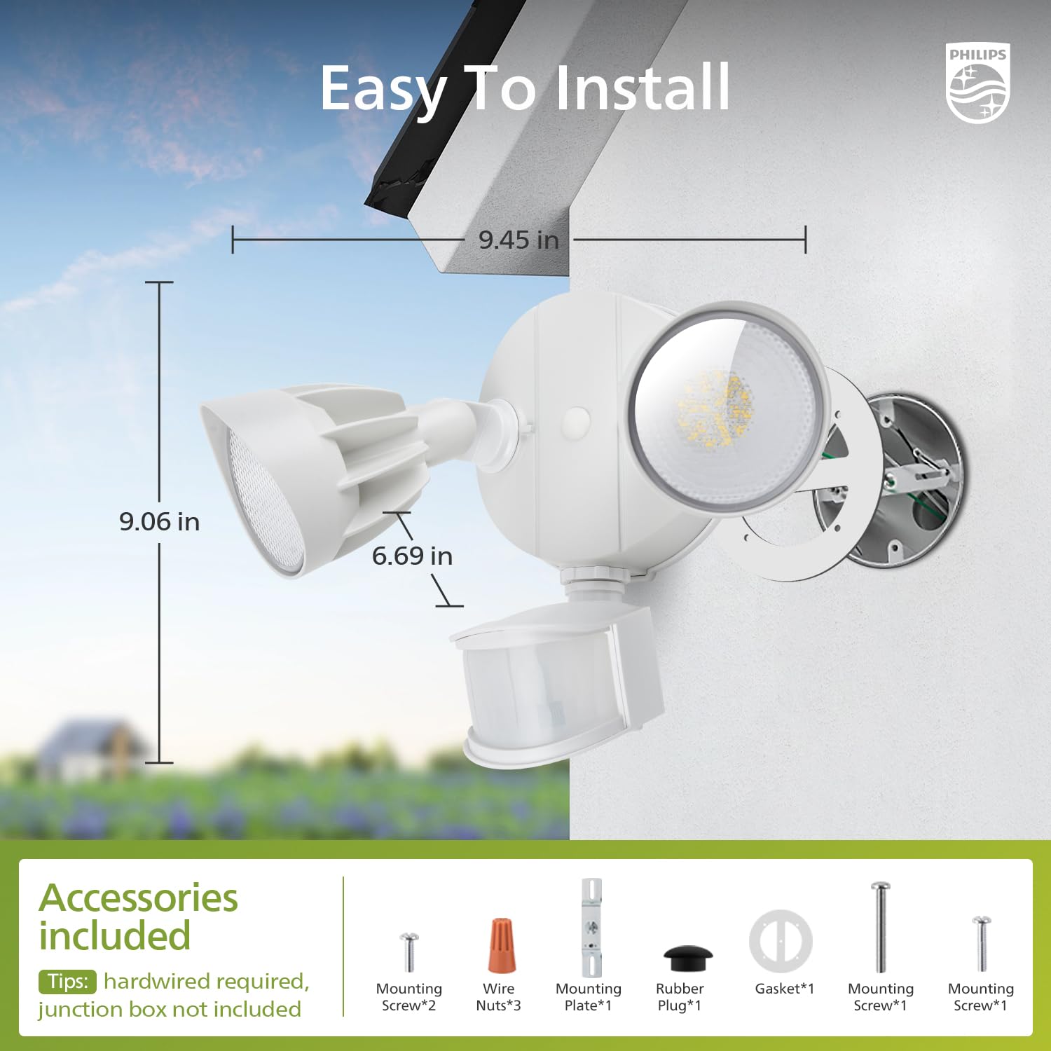 Foto 7 pulgar | Luz Led De Seguridad Philips 44w 4200lm Con Sensor De Movimiento Pir - Venta Internacional.
