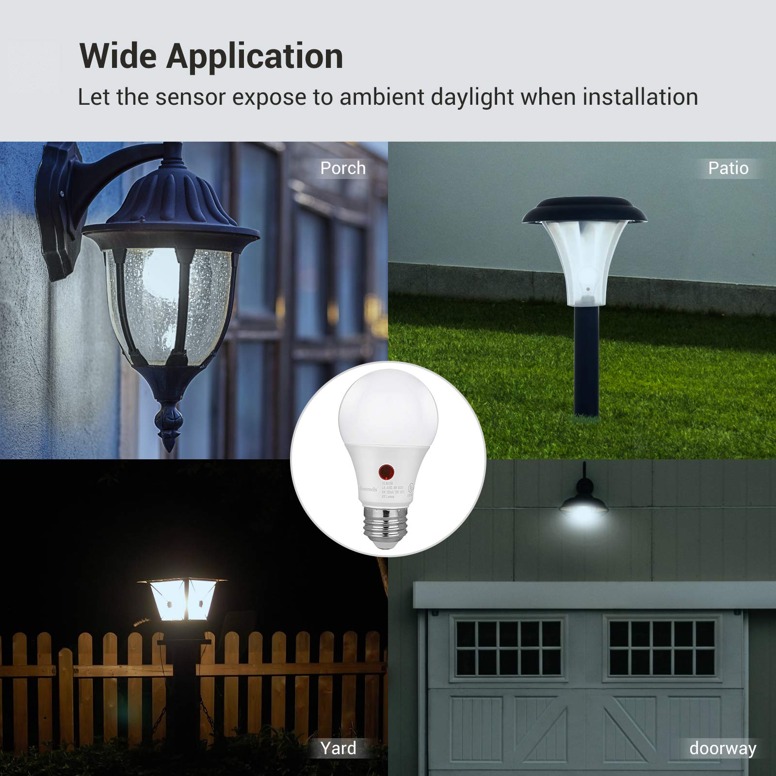 Foto 7 pulgar | Bombillas Led Dewenwils A19 Del Anochecer Al Amanecer De 9 W (60 W) 5000 K 800 Lm - Venta Internacional.