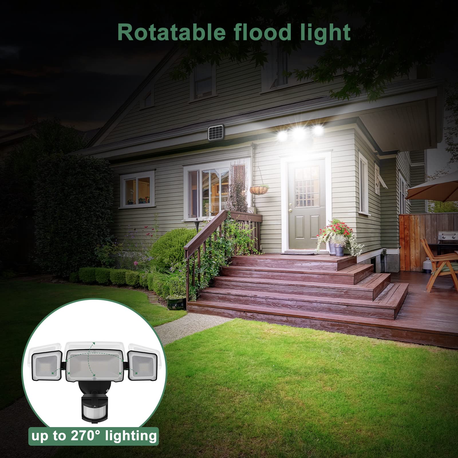 Foto 6 | Luces De Seguridad Solares Glorious-lite 1600 Lm Con Sensor De Movimiento - Venta Internacional.