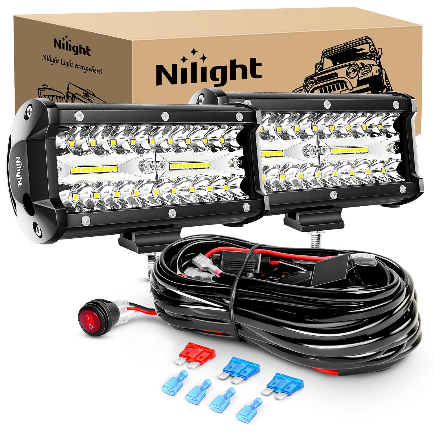 Foto 2 pulgar | Lámpara Led De Trabajo Nilight Zh303, 120 W, 6.5 Pulgadas, Spot & Flood, 2 Unidades - Venta Internacional.