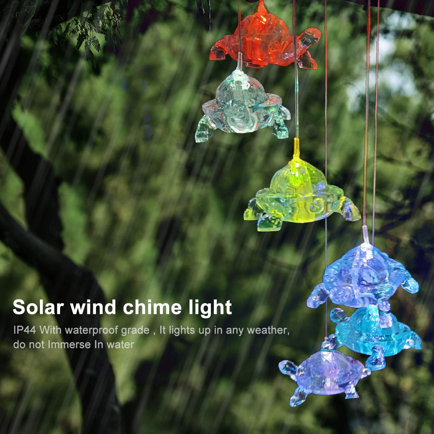 Foto 2 | Lámpara Colgante Wind Chimes Chandelier Solar Turtles - Venta Internacional.