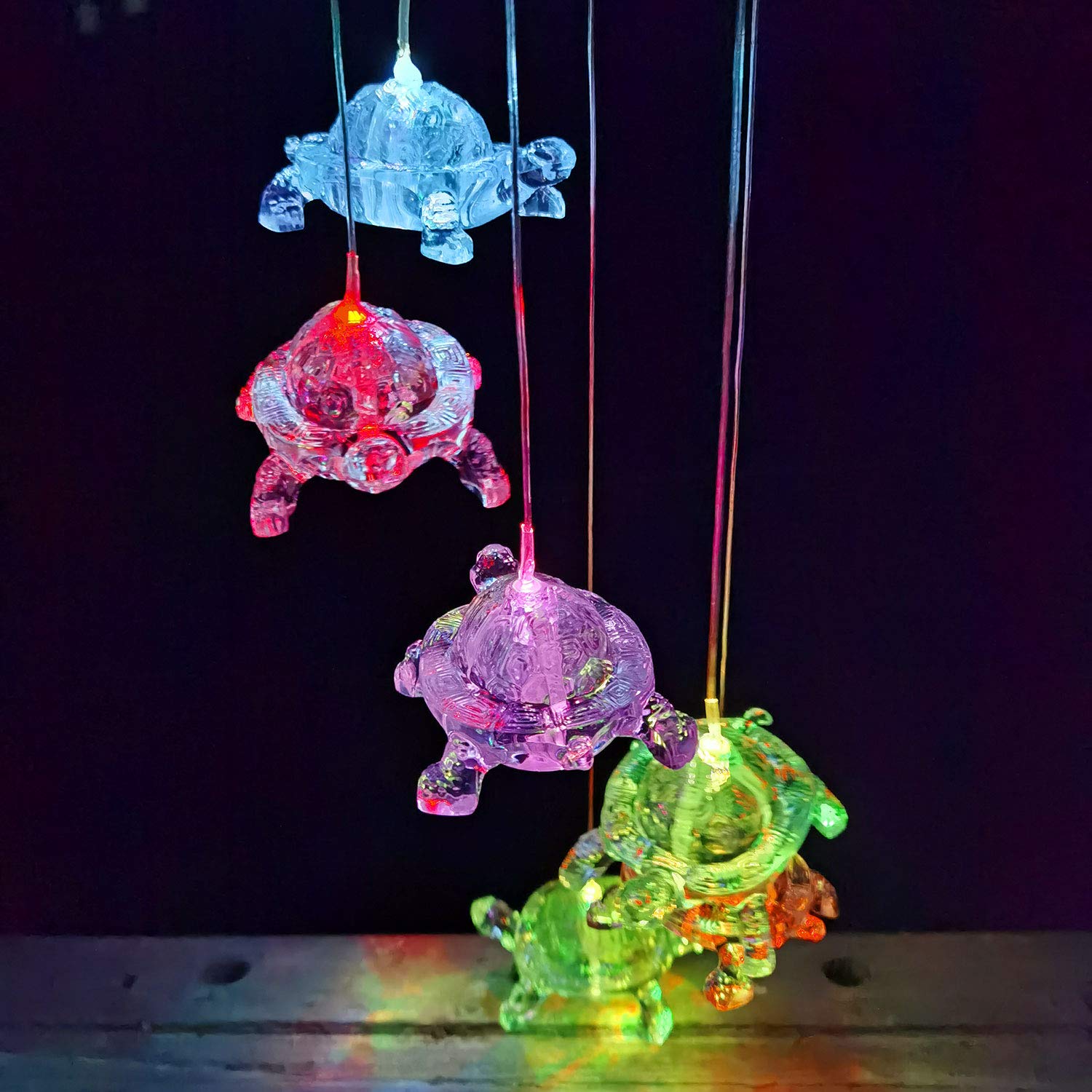 Foto 5 pulgar | Lámpara Colgante Wind Chimes Chandelier Solar Turtles - Venta Internacional.