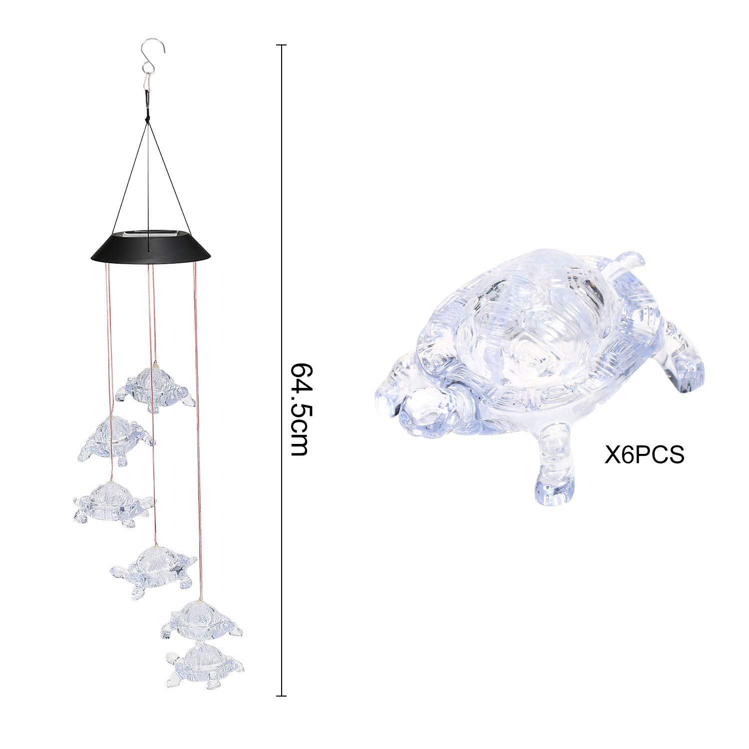 Foto 7 | Lámpara Colgante Wind Chimes Chandelier Solar Turtles - Venta Internacional.