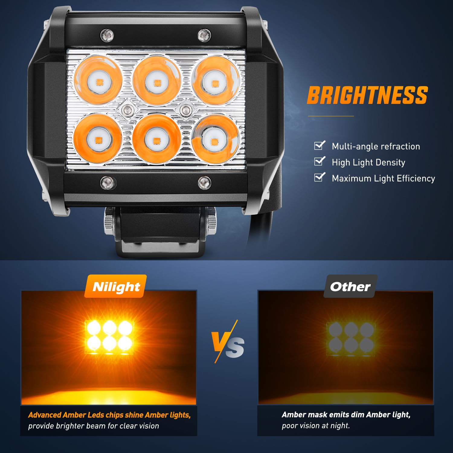 Foto 4 pulgar | Cápsulas De Luz Led Nilight, Haz Puntual Ámbar De 4 Pulgadas, 18 W, 2 Unidades - Venta Internacional.