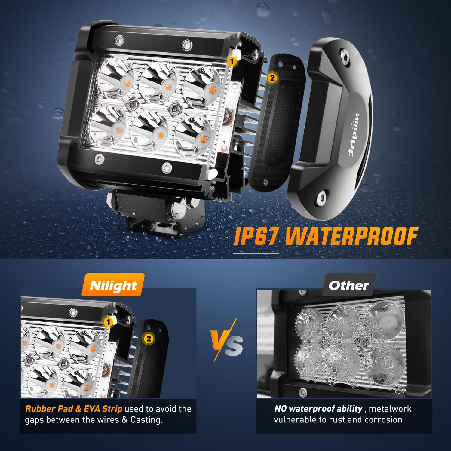 Foto 5 pulgar | Cápsulas De Luz Led Nilight, Haz Puntual Ámbar De 4 Pulgadas, 18 W, 2 Unidades - Venta Internacional.