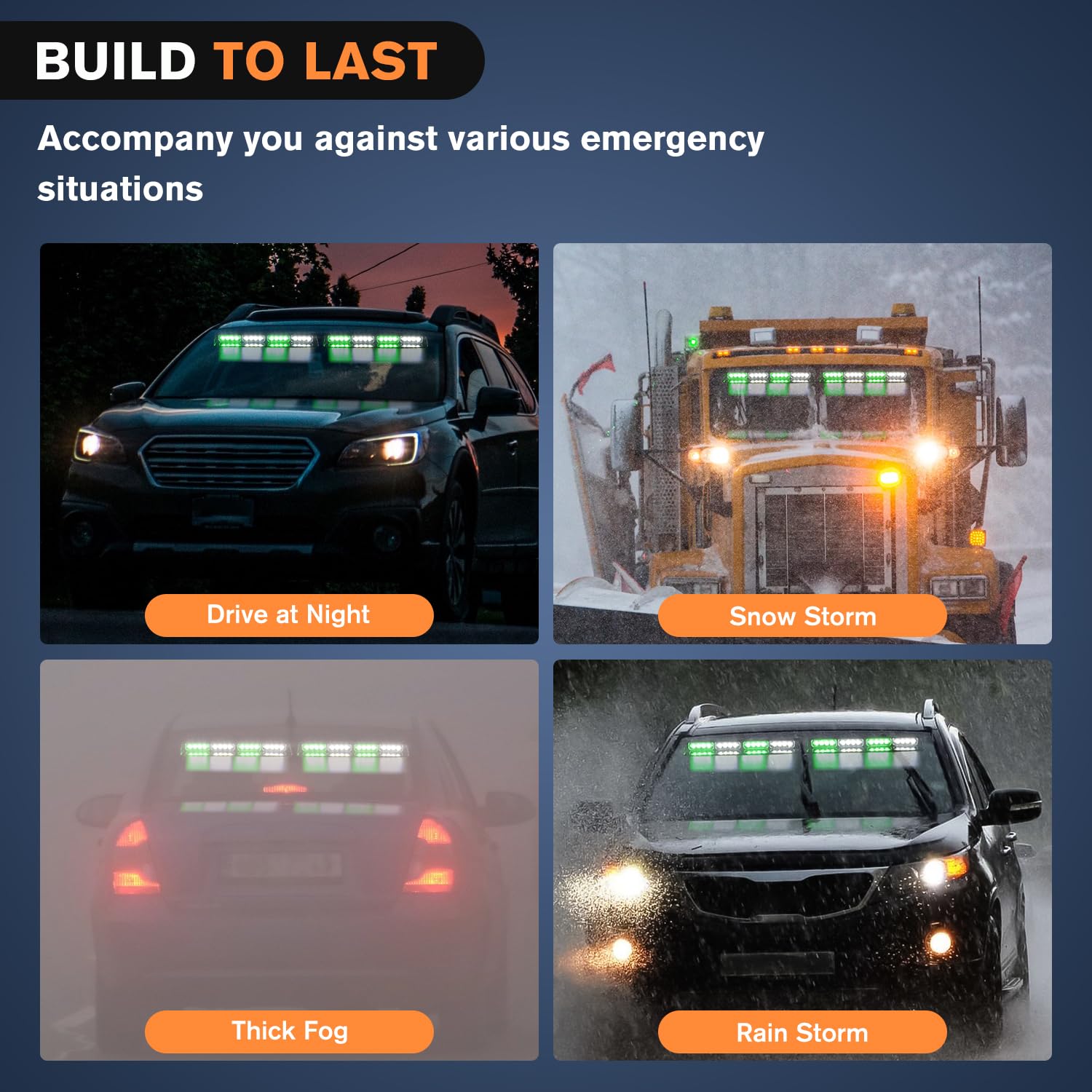 Foto 7 | Luces Estroboscópicas De Emergencia Para Salpicadero Nilight, 32 Led, Verde Y Blanco - Venta Internacional.