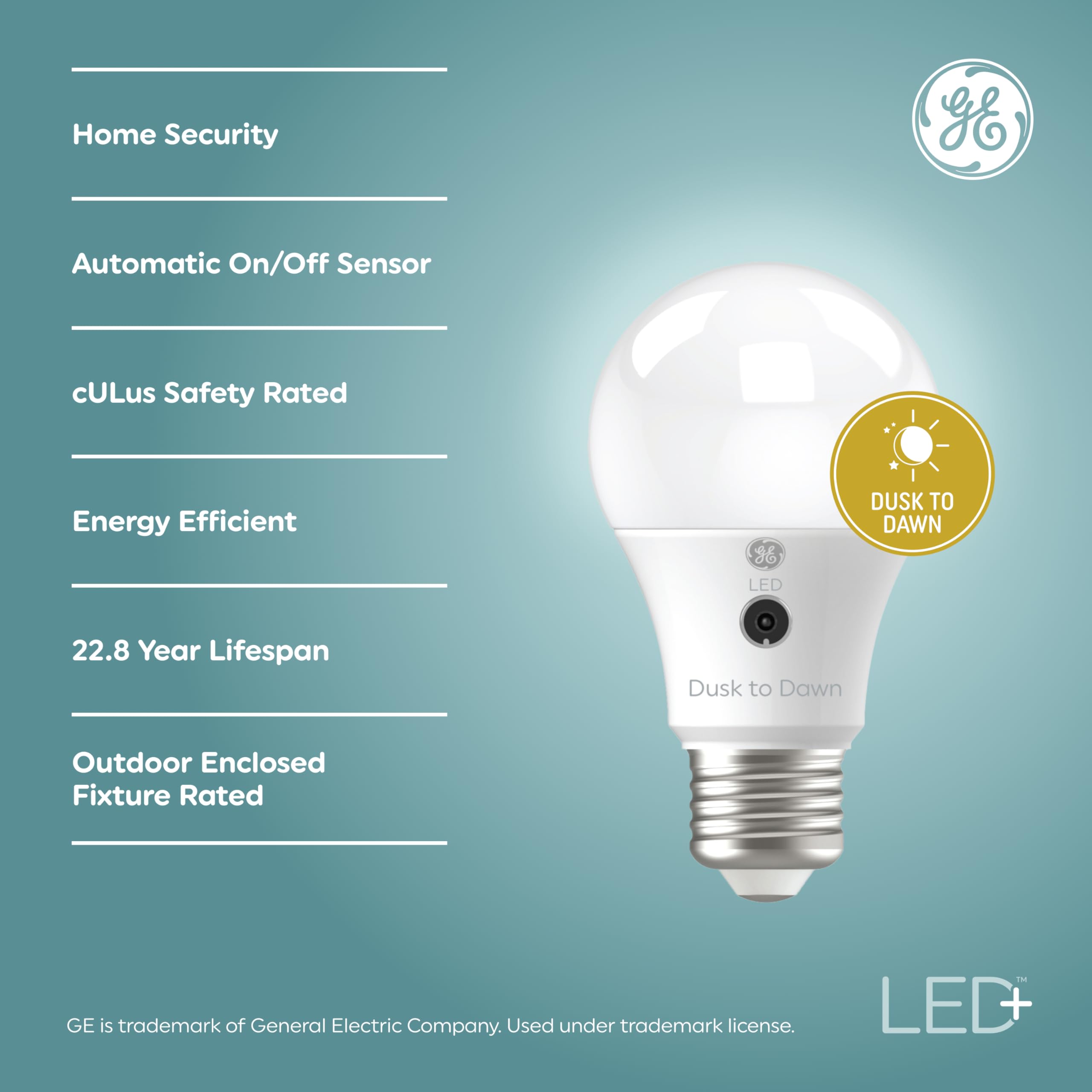 Foto 3 pulgar | Bombillas Led Ge Led+ A19 Del Anochecer Al Amanecer (paquete De 2) - Venta Internacional.