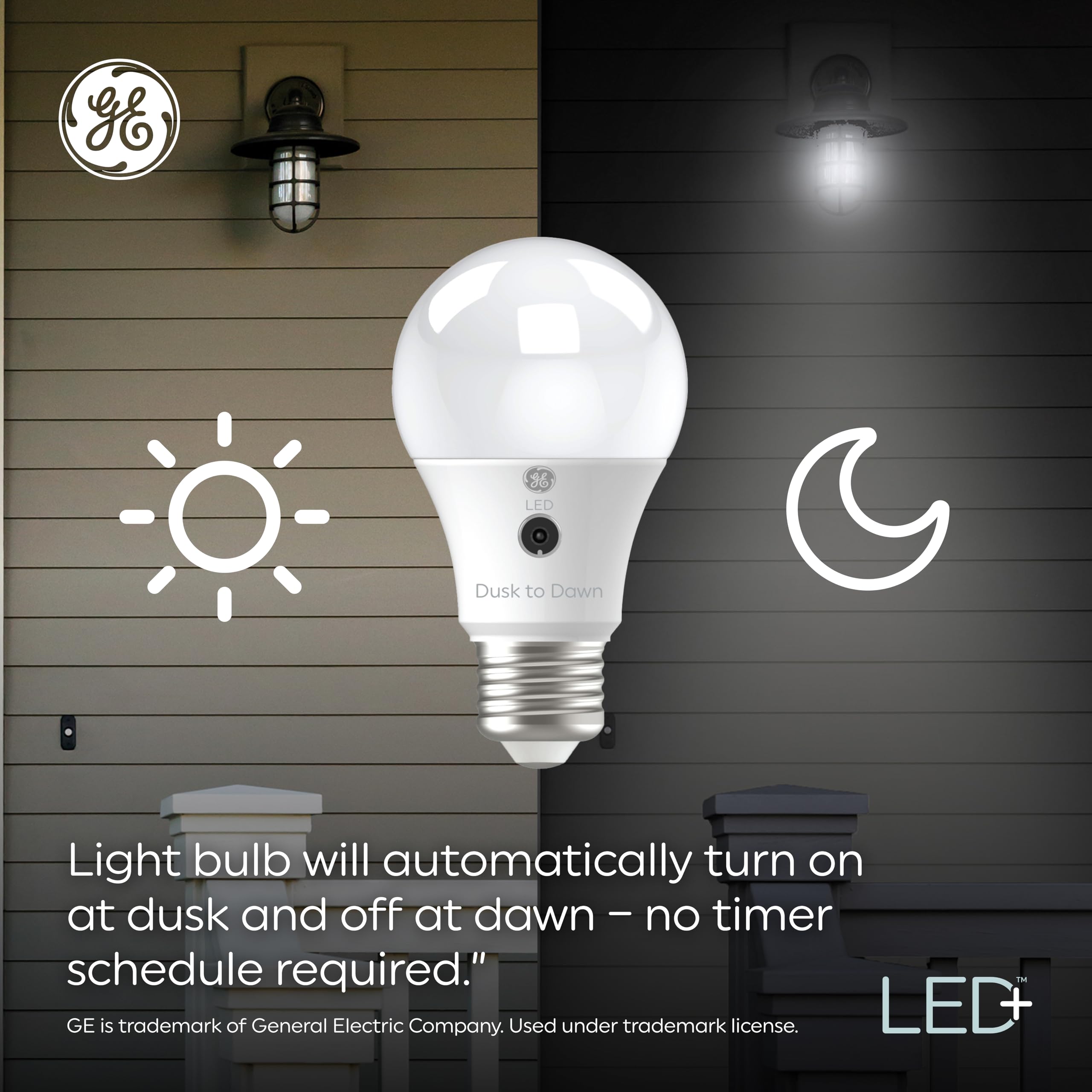 Foto 5 pulgar | Bombillas Led Ge Led+ A19 Del Anochecer Al Amanecer (paquete De 2) - Venta Internacional.
