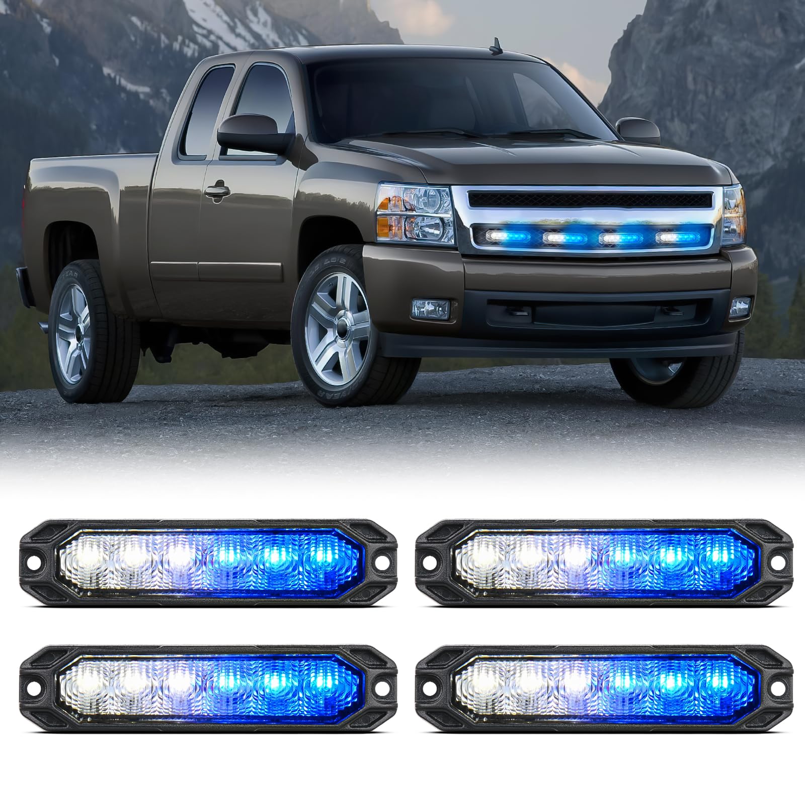 Foto 2 pulgar | Luces Estroboscópicas De Emergencia Nilight, 6 Led, Azul Y Blanco, 12 V/24 V, 4 Unidades - Venta Internacional.
