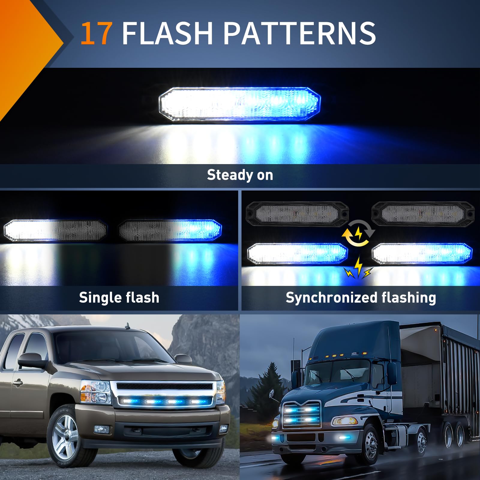 Foto 4 pulgar | Luces Estroboscópicas De Emergencia Nilight, 6 Led, Azul Y Blanco, 12 V/24 V, 4 Unidades - Venta Internacional.