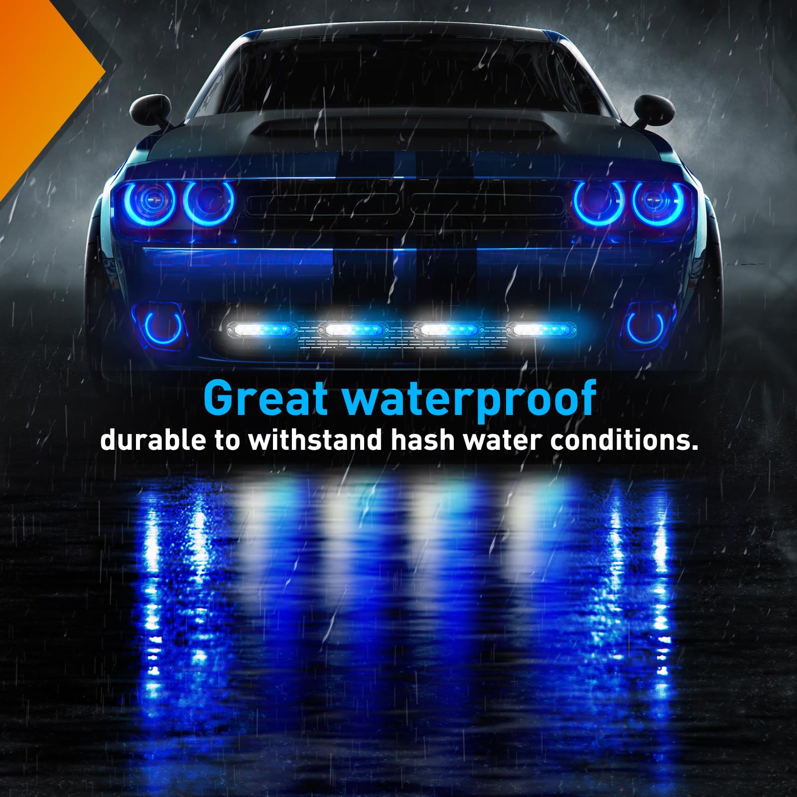 Foto 4 | Luces Estroboscópicas De Emergencia Nilight, 6 Led, Azul Y Blanco, 12 V/24 V, 4 Unidades - Venta Internacional.