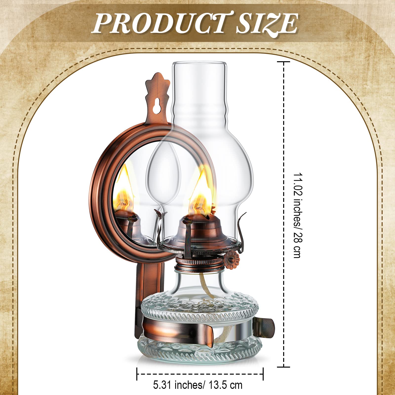 Foto 5 pulgar | Lámpara De Queroseno Yexiya, De Cristal Vintage, Montada En La Pared, 300 Ml (2 Unidades) - Venta Internacional.