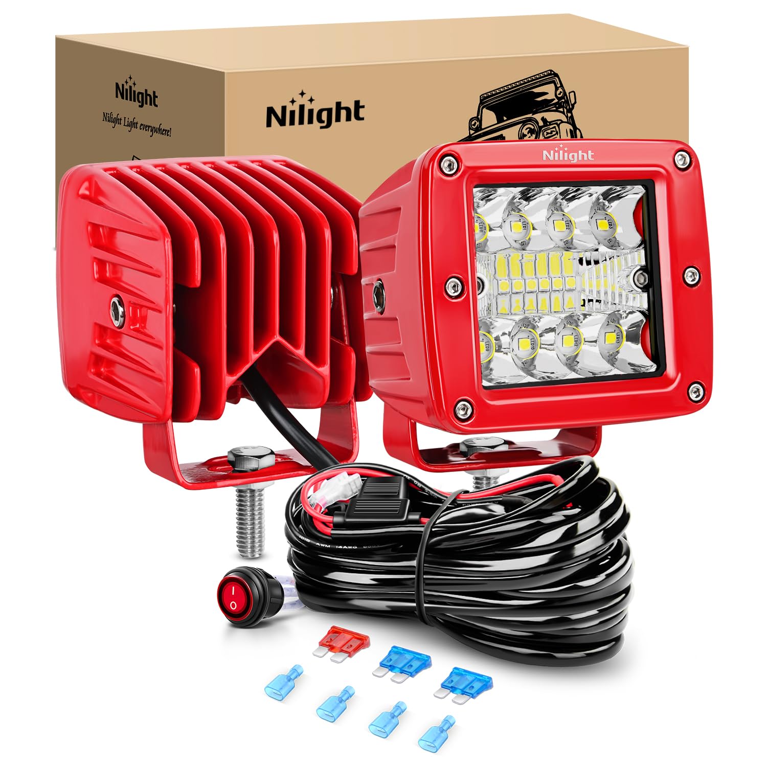 Foto 2 pulgar | Cápsulas De Luz Led Nilight, 42 W, 3 Pulgadas, Triple Fila, Spot Flood - Venta Internacional.