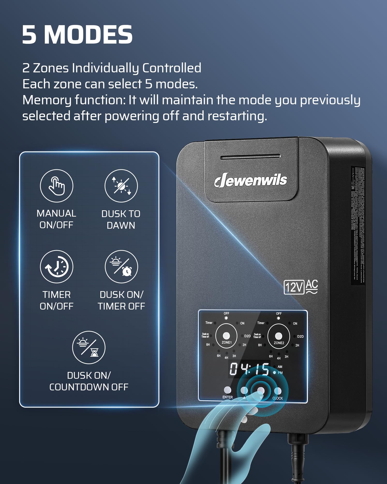 Foto 2 | Transformador De Paisaje Dewenwils, 200 W, Control De 2 Zonas, 120 V A 12 V - Venta Internacional.
