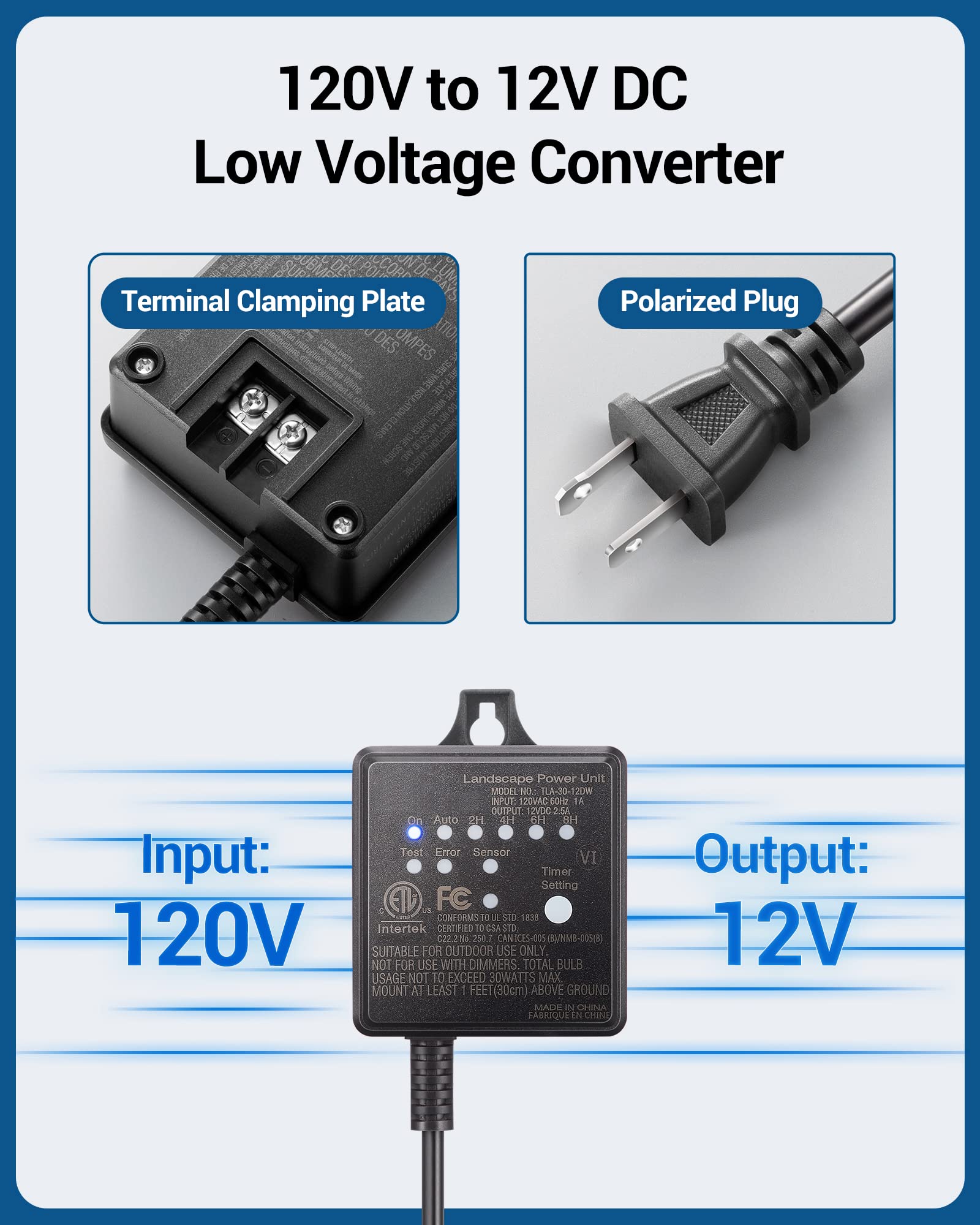 Foto 4 pulgar | Transformador Dewenwils 30w De Bajo Voltaje Para Exteriores Con Temporizador Y Sensor - Venta Internacional.