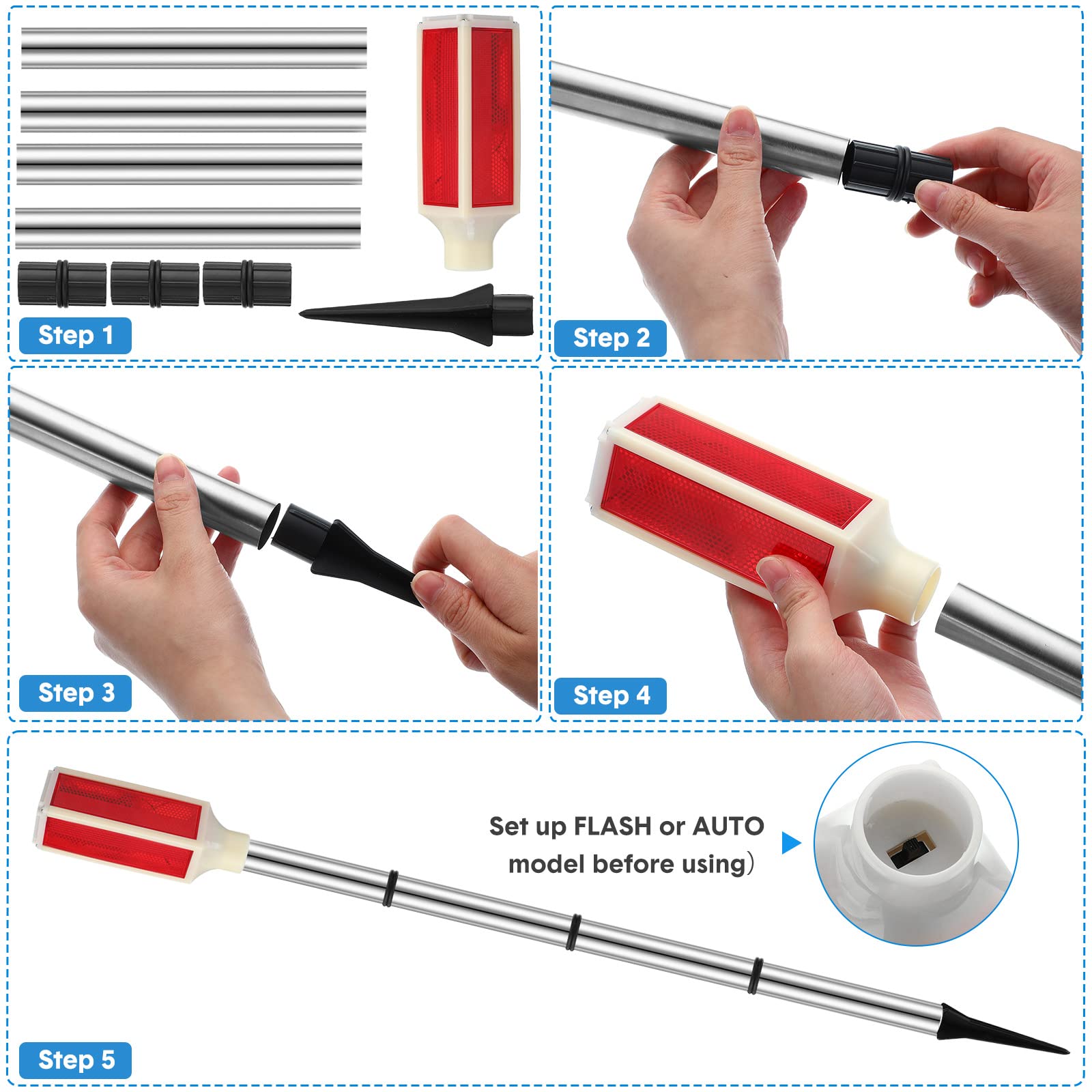 Foto 4 pulgar | Marcadores De Entrada Macarrie Con Energía Solar, Rojos, 4 Unidades - Venta Internacional.