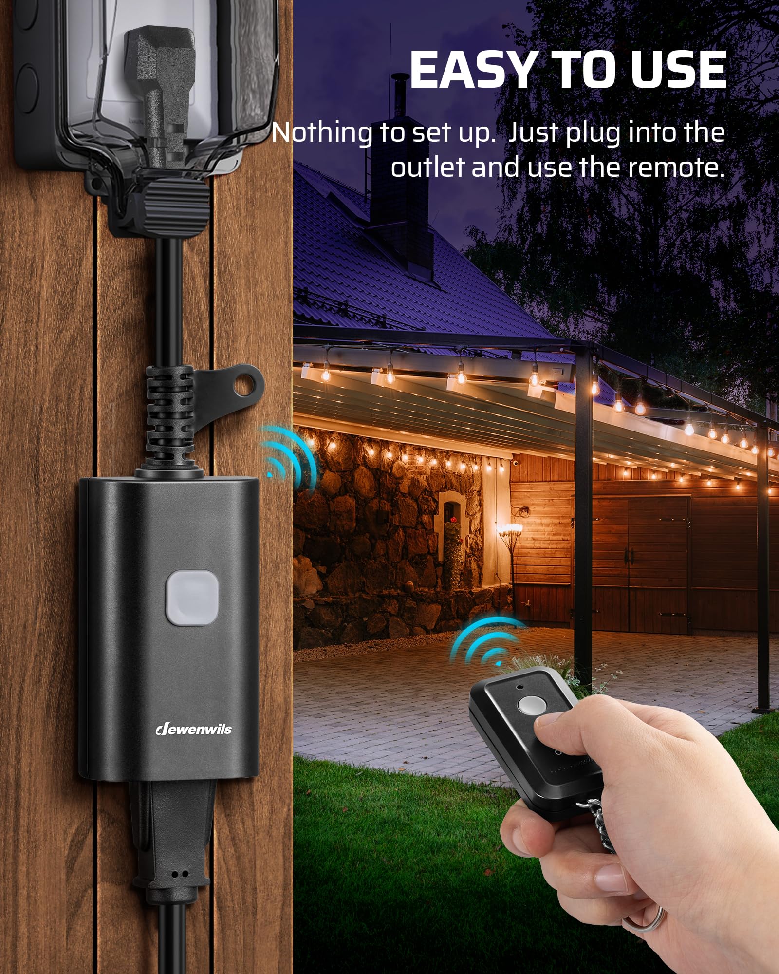 Foto 3 pulgar | Salida De Control Remoto Para Exteriores Dewenwils De 15 A, Rango De 100 Pies - Venta Internacional.
