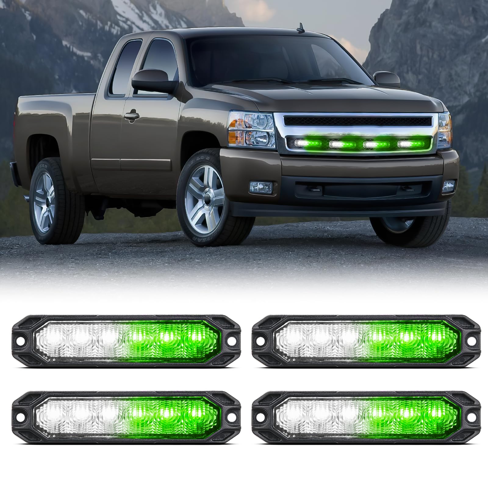 Luces Estroboscópicas De Emergencia Nilight, 6 Led, Verde Y Blanco, 12 V/24 V - Venta Internacional.