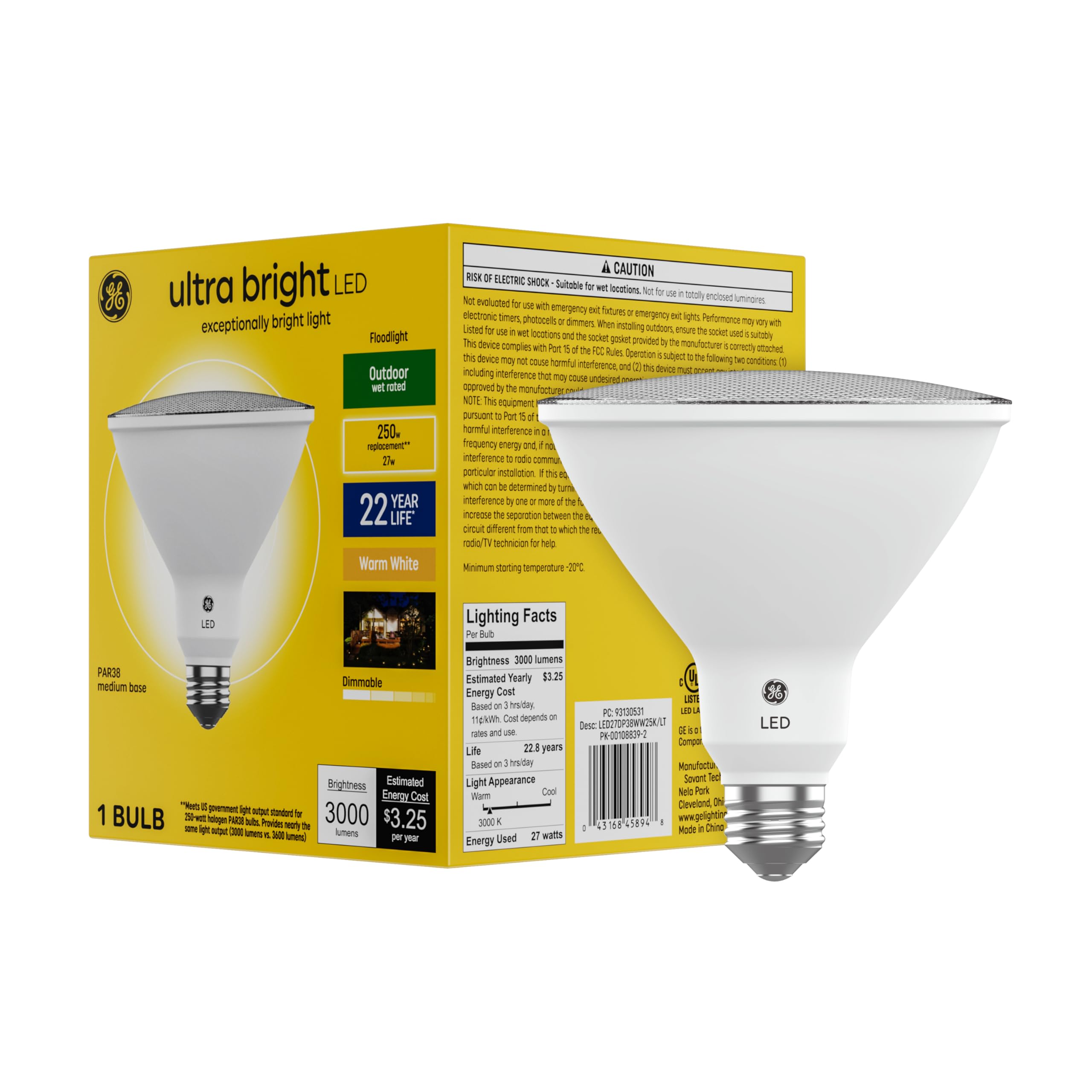 Bombilla Led Ge Ultra Bright Outdoor Floodlight 32w - Venta Internacional.