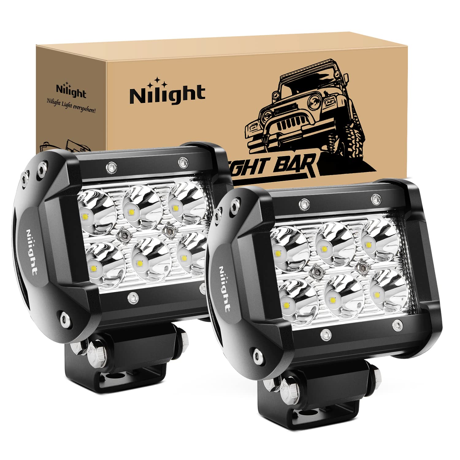 Luces Led Pods Nilight Para Todo Terreno, 18 W, 1260 Lm, 2 Unidades - Venta Internacional.