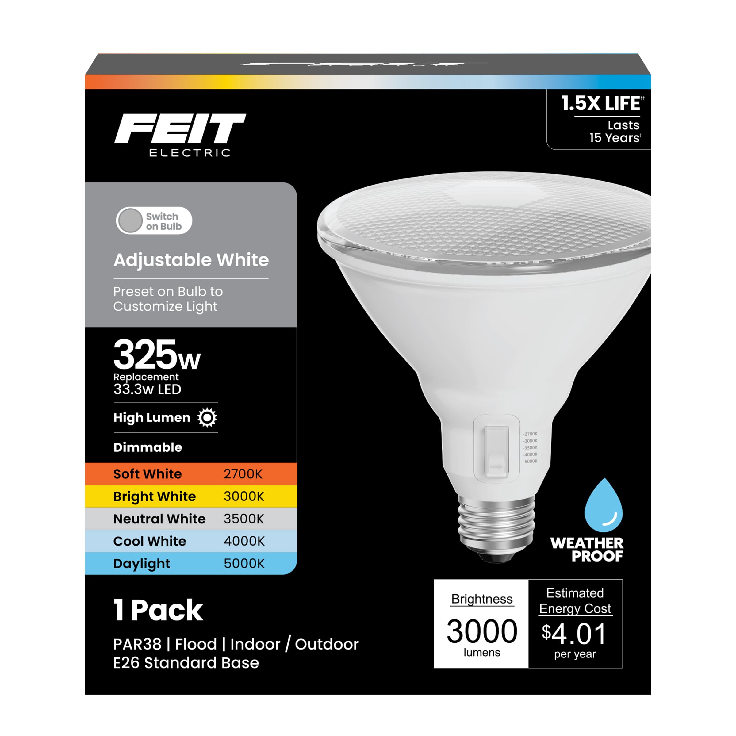 Foto 1 | Bombilla Reflectora Led Feit Electric Par38 78 W Regulable - Venta Internacional.