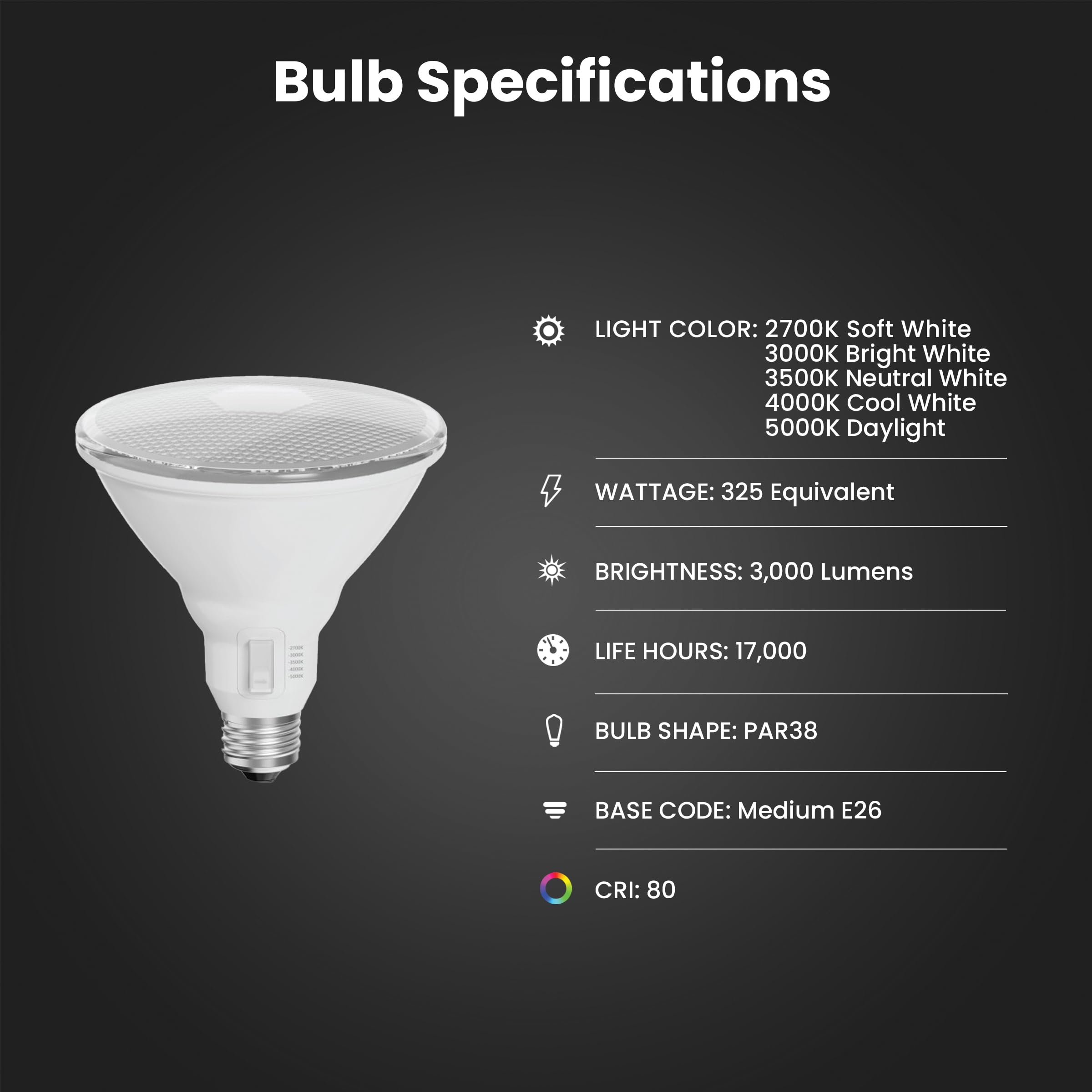 Foto 3 pulgar | Bombilla Reflectora Led Feit Electric Par38 78 W Regulable - Venta Internacional.