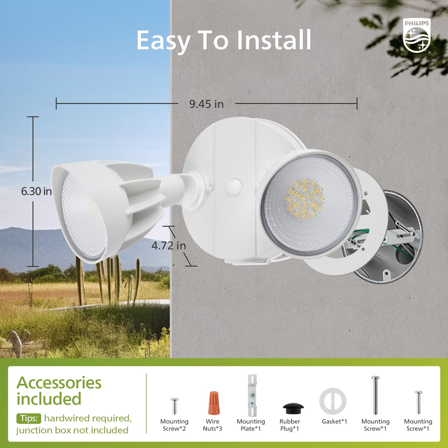 Foto 8 pulgar | Luz Led De Seguridad Philips 44w 3500lm Outdoor - Venta Internacional.