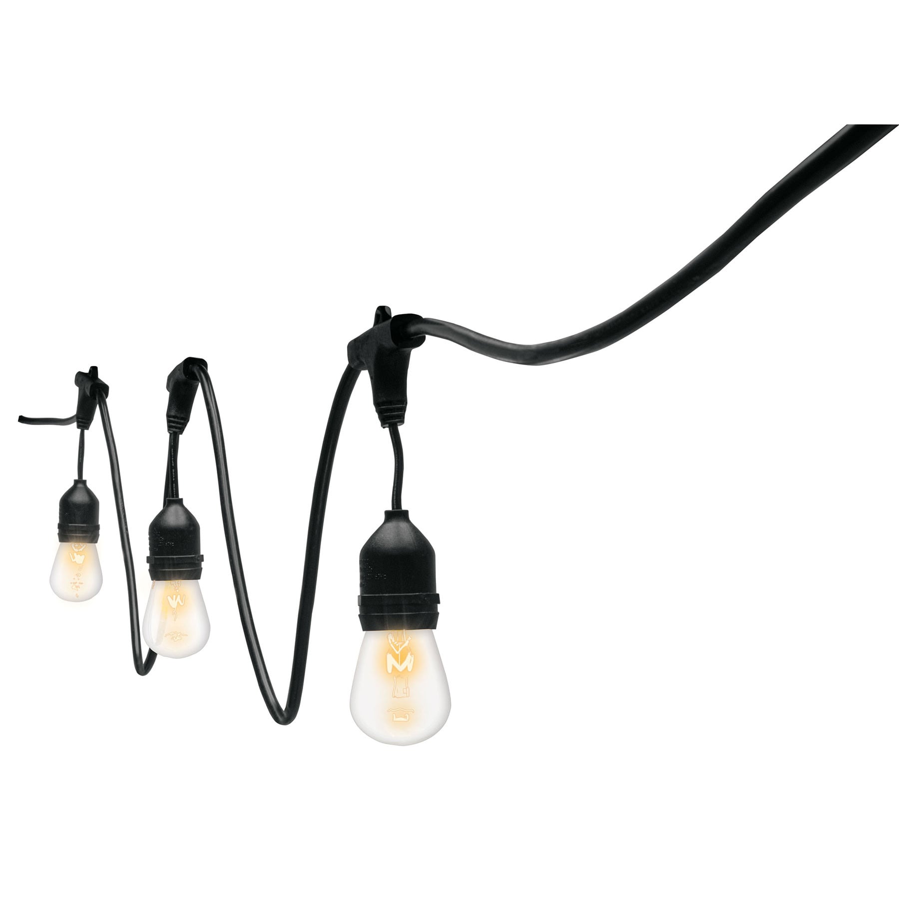 Serie de 14.6 m con 24 Luces Volteck Incandescentes para Exterior color Negro