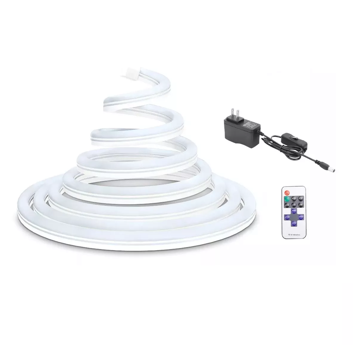 Tiras De Led 10m Luz Neón Flexible 24v Con Control Remoto Eo Safe Imports  Esi-9450 Blanco