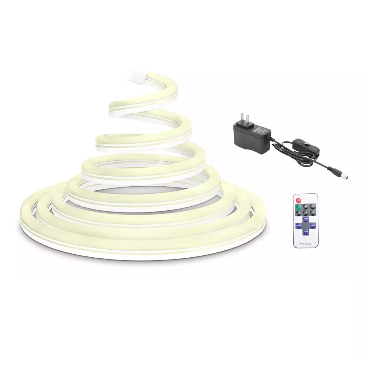 Tiras De Led 10m Luz Neón Flexible 24v Con Control Remoto  Eo Safe Imports Esi-9449 Blanco