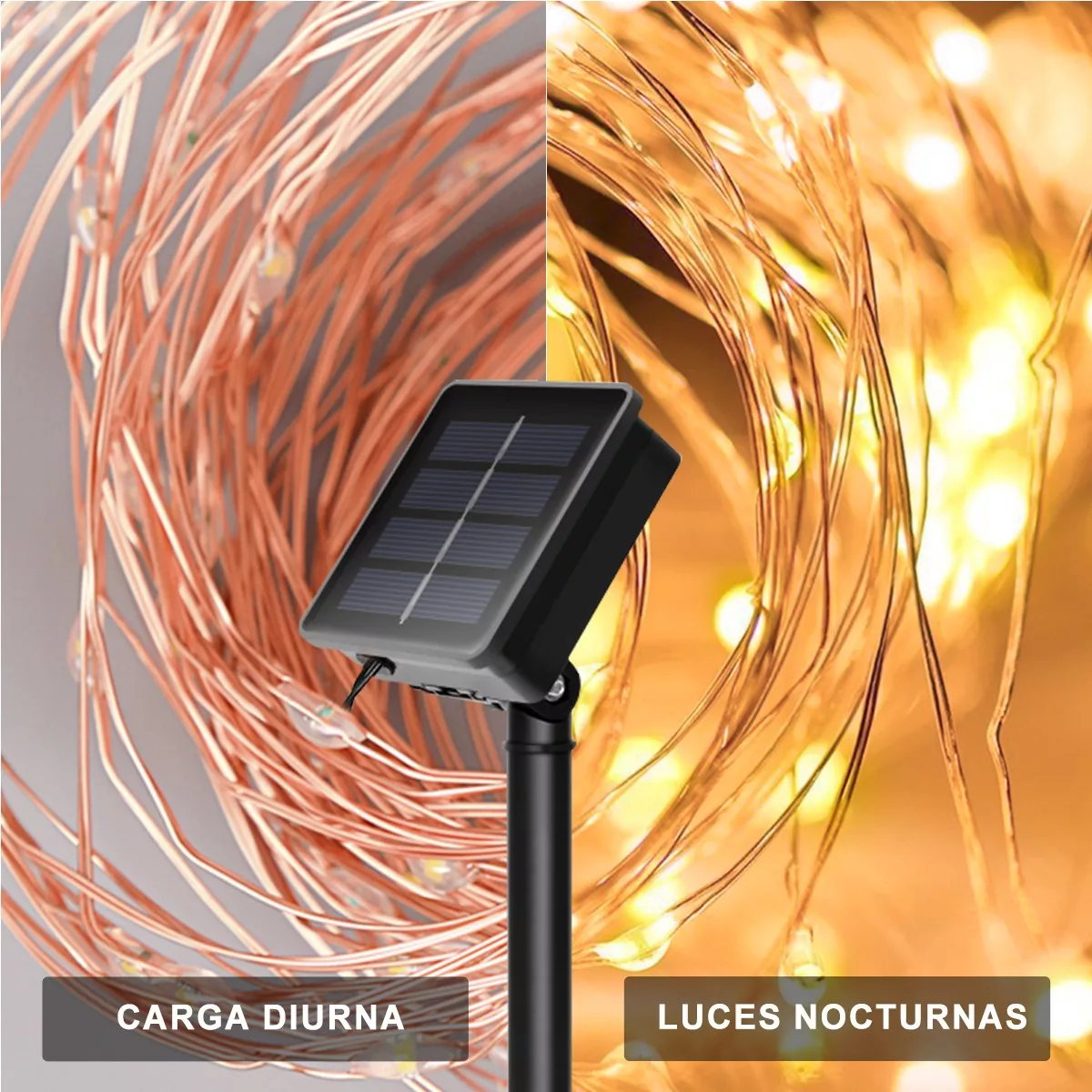 Foto 5 pulgar | Luces Cataratas Solares Eo Safe Imports ESI-10052 Amarillo 20 m 200 Luces Led 8 Modos