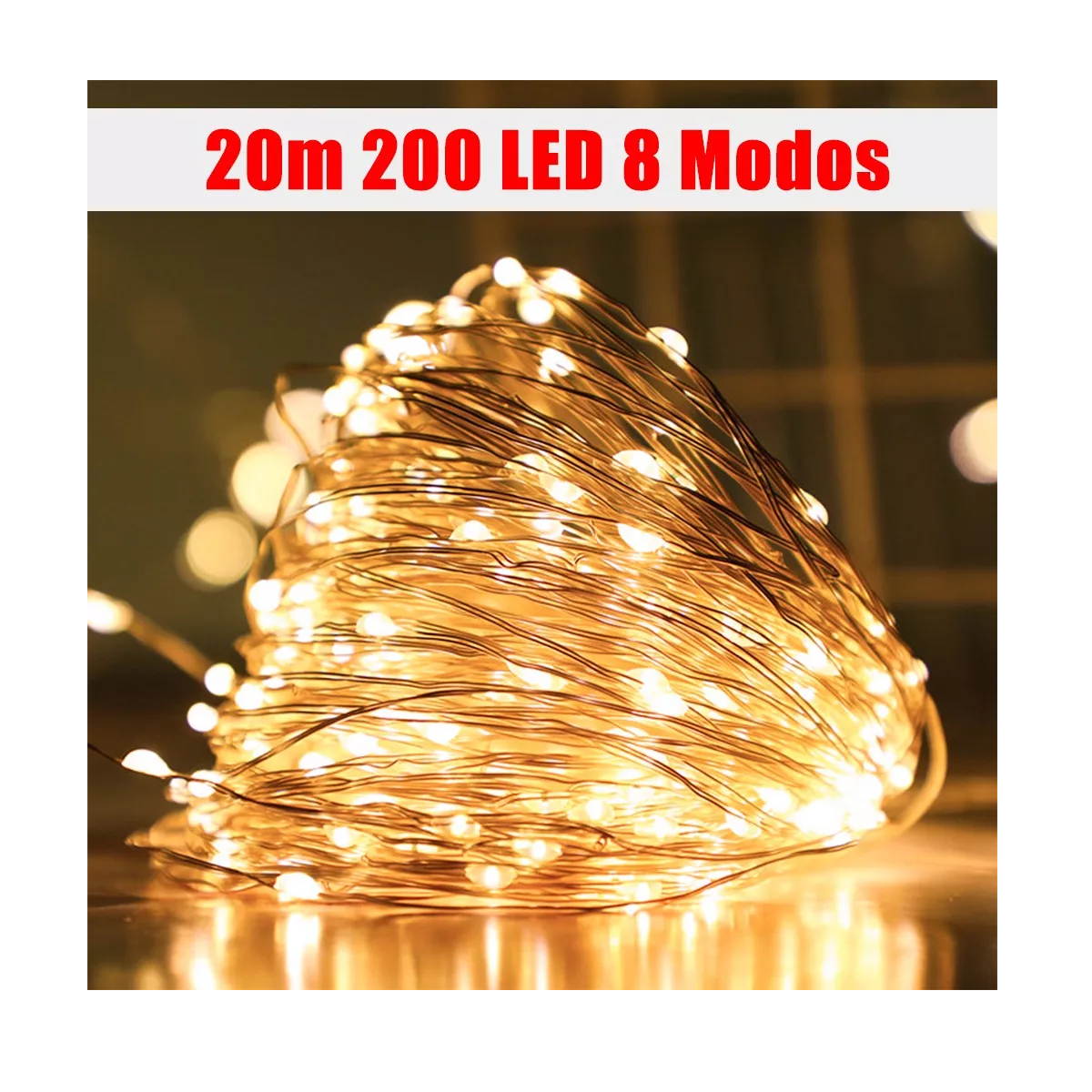 Foto 7 | Luces Cataratas Solares Eo Safe Imports ESI-10052 Amarillo 20 m 200 Luces Led 8 Modos