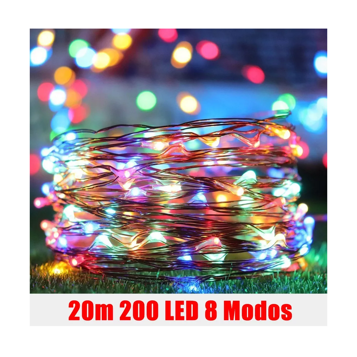 Foto 3 pulgar | Luces Cataratas Solares Eo Safe Imports ESI-10051 Multicolor 20 m 200 Luces Led 8 Modos