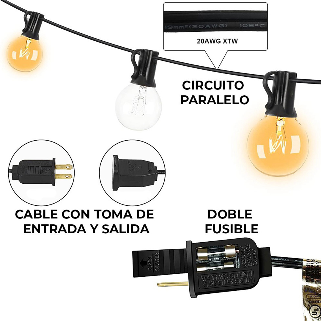 Foto 4 pulgar | Guirnalda De Luces Vintage