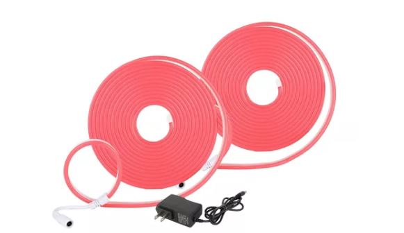 2pc Tiras De Led Luz De Neón Flexible 5m Manguera, Rosa