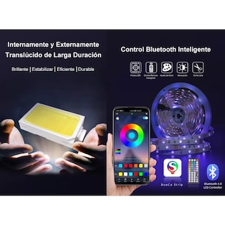 Foto 2 | Tira De Luces Led Rgb App Bluetooth Control 20m (2x10m) Eo Safe Imports Esi-13168 Multicolor