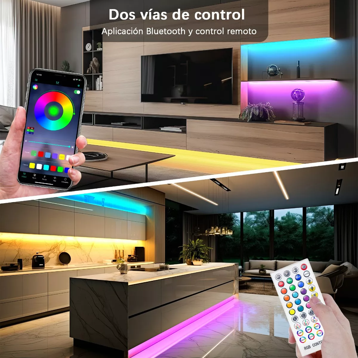 Foto 4 pulgar | Led Luz Neón Flex Bluetooth Rgb Ip68 Luces 6m Eo Safe Imports Esi-13161 Multicolor