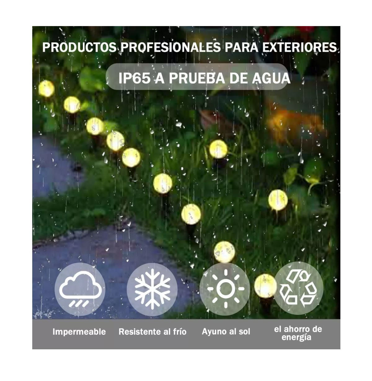 Foto 4 pulgar | Tira de 30 Focos Led Solares Belug 8 Modos Negro para Jardín